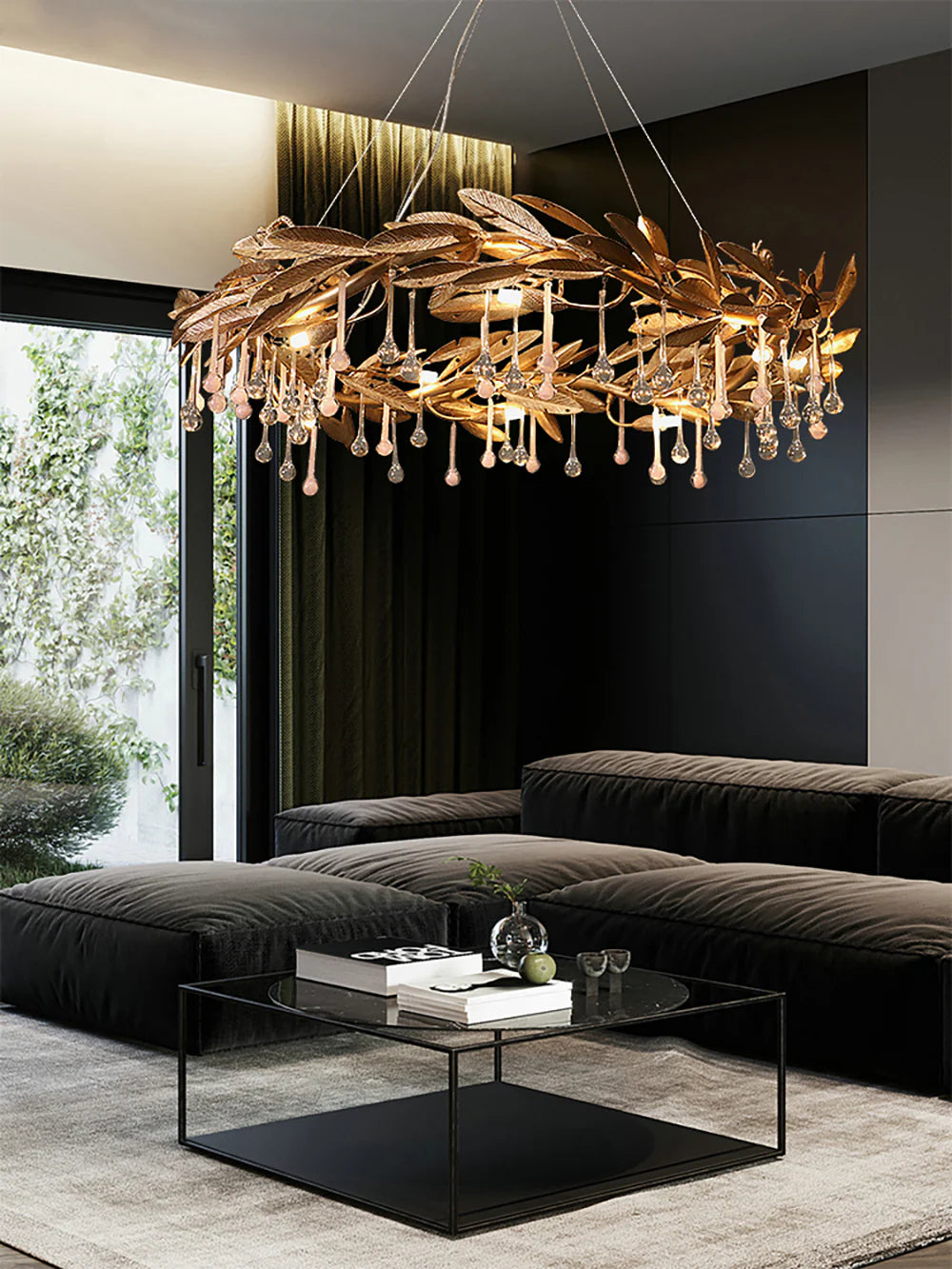 Candelabro Lágrima de Cristal con Aspas