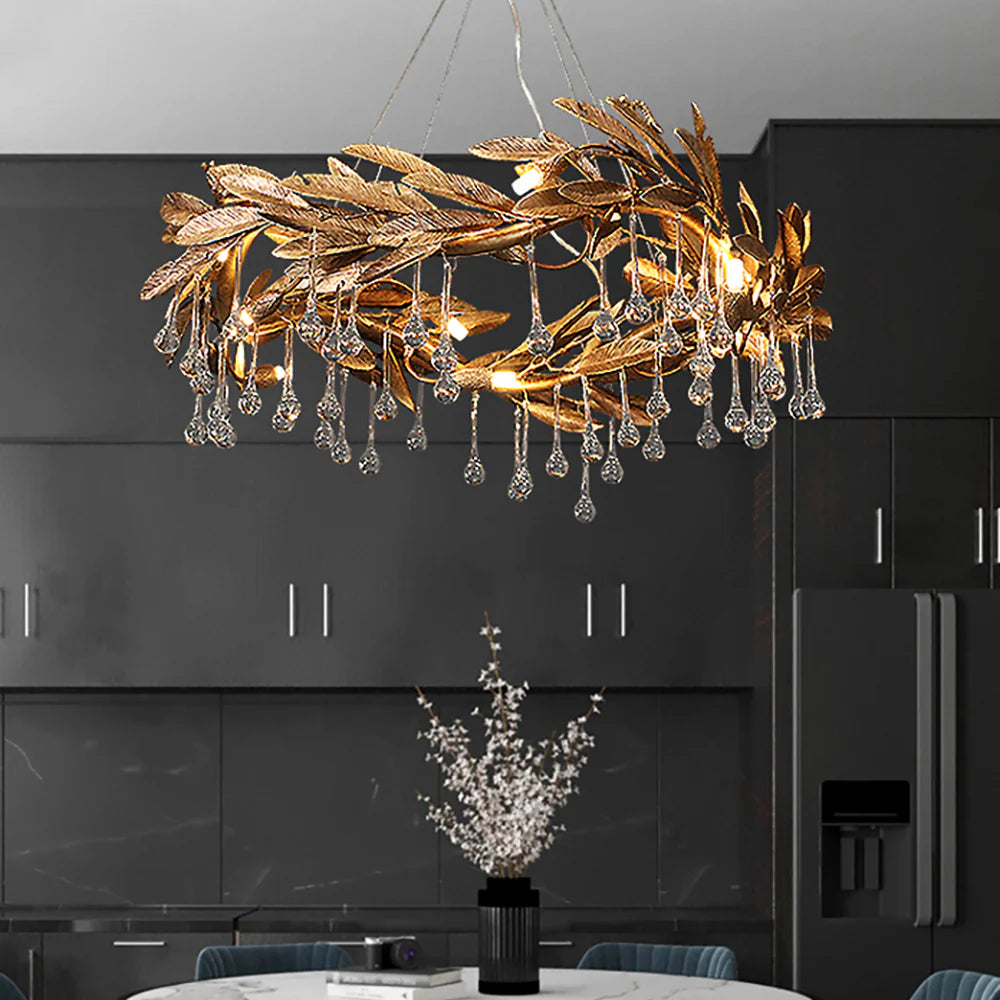Candelabro Lágrima de Cristal con Aspas