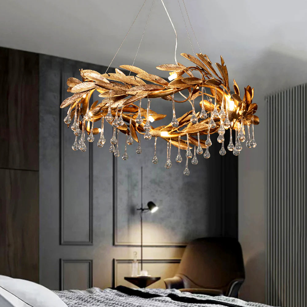 Candelabro Lágrima de Cristal con Aspas