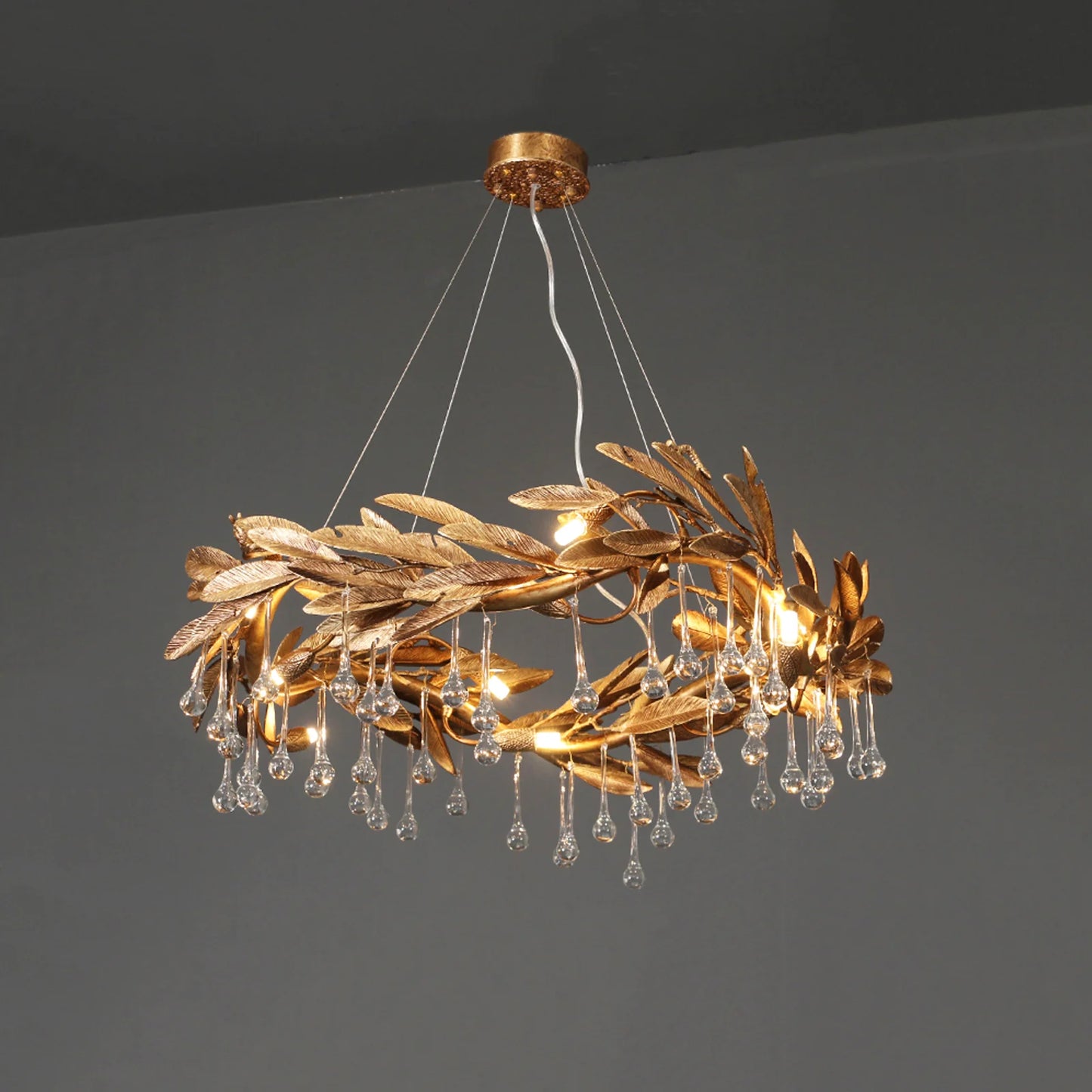 Candelabro Lágrima de Cristal con Aspas