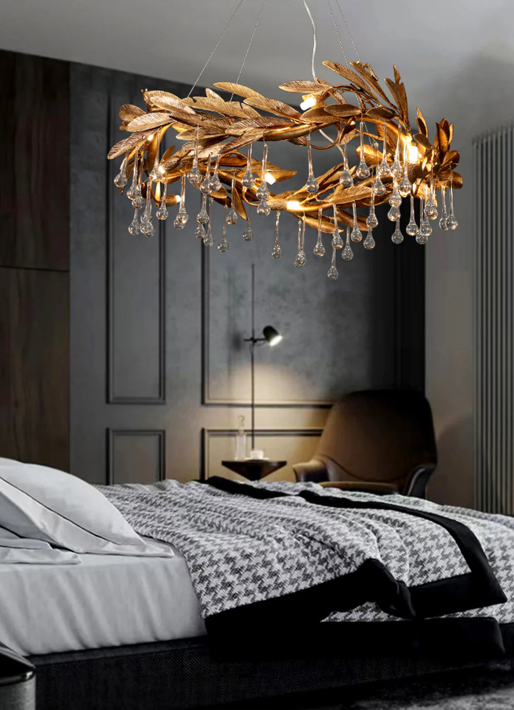 Candelabro Lágrima de Cristal con Aspas