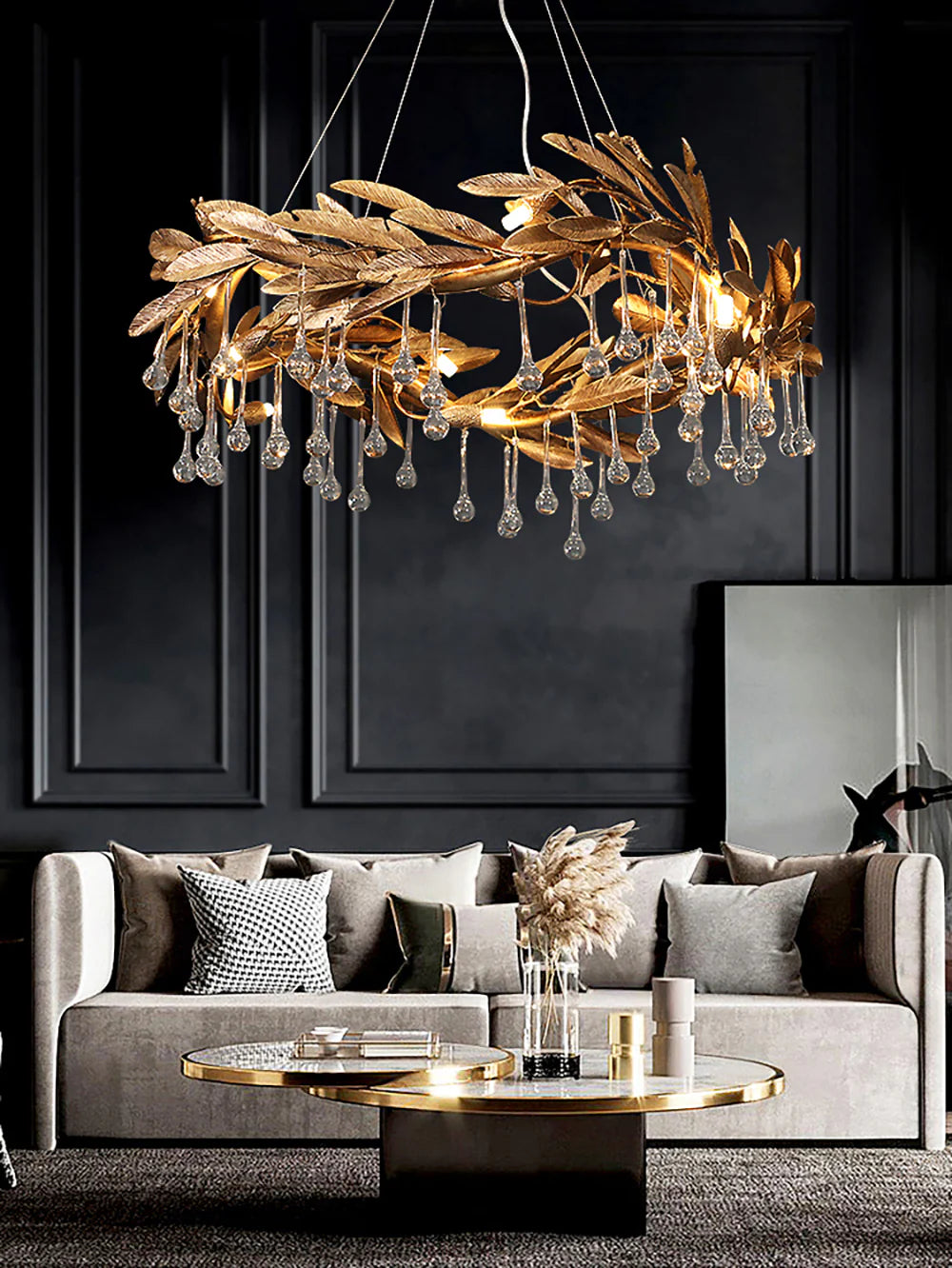 Candelabro Lágrima de Cristal con Aspas