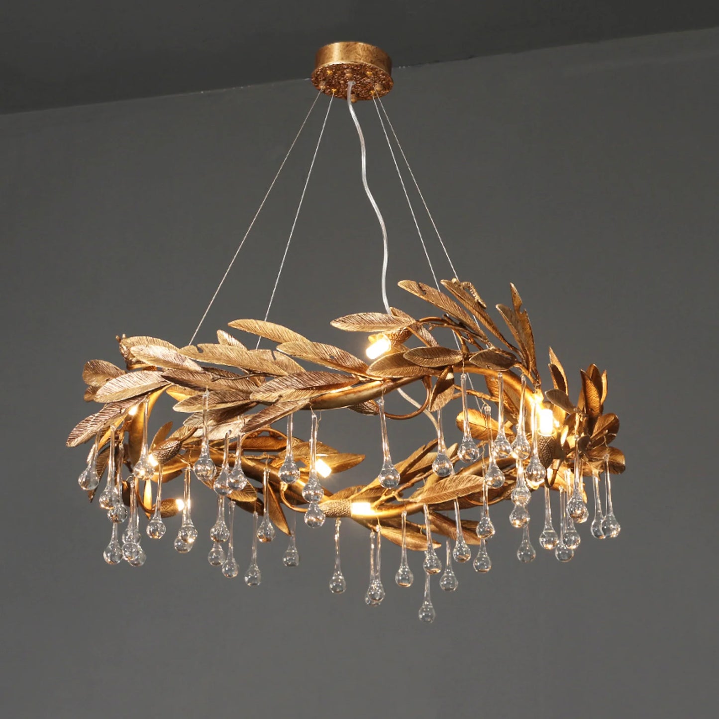 Candelabro Lágrima de Cristal con Aspas