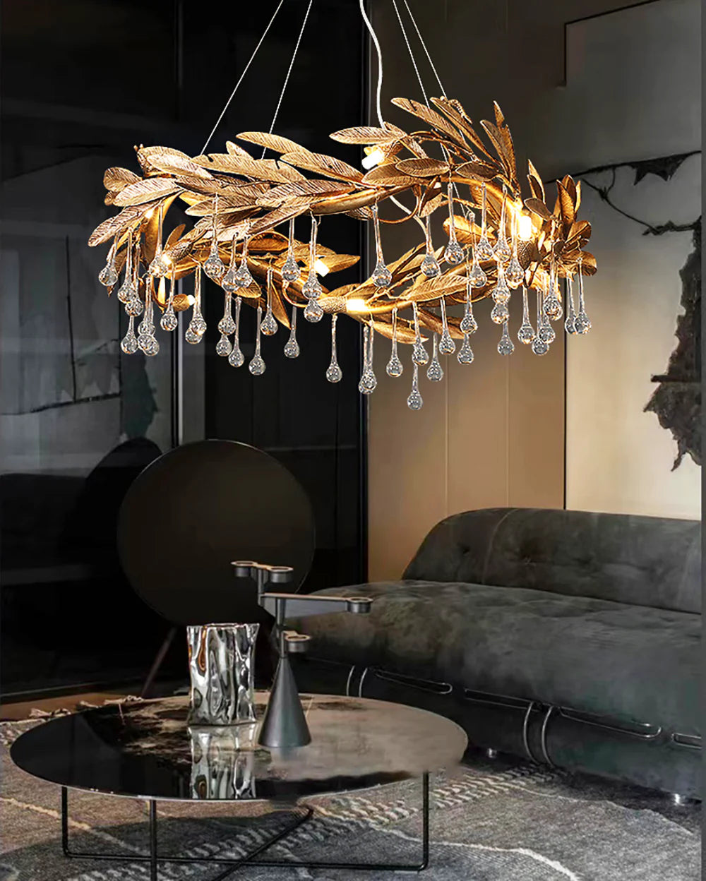 Candelabro Lágrima de Cristal con Aspas