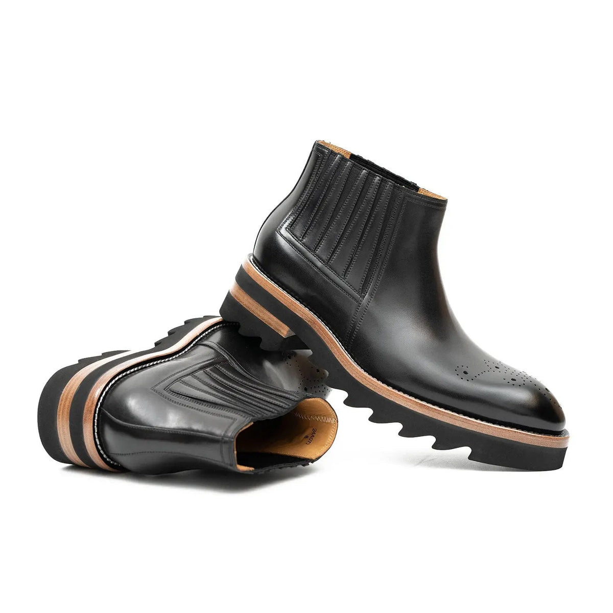 Black Calf Leather Chelsea Boots