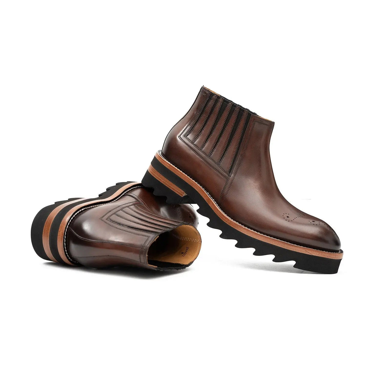 Brown Calf Leather Chelsea Boots