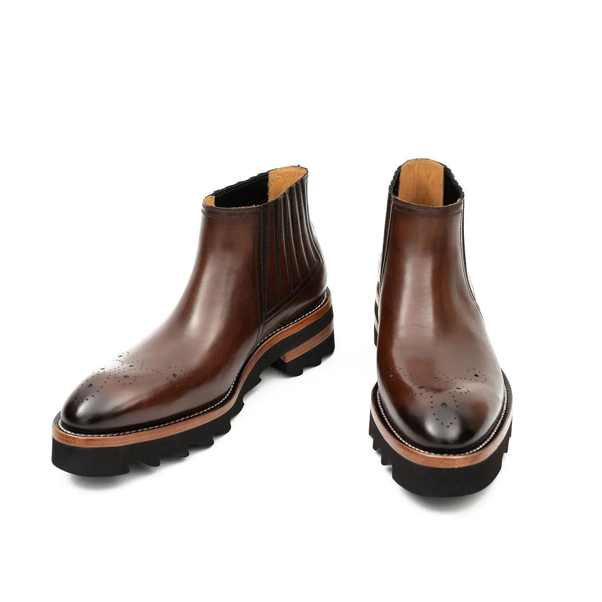 Brown Calf Leather Chelsea Boots