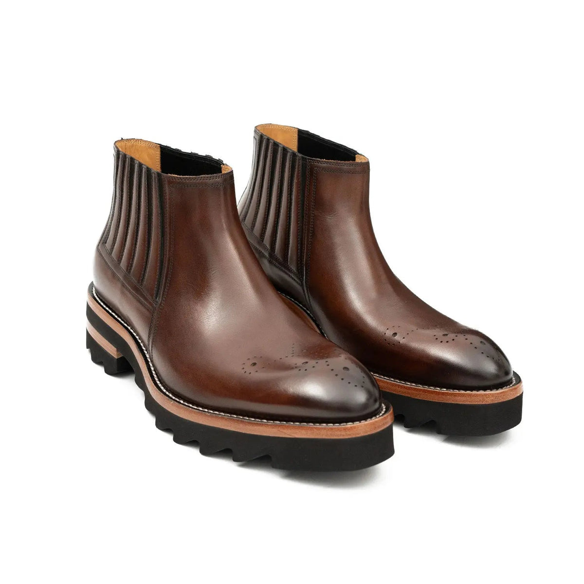 Brown Calf Leather Chelsea Boots