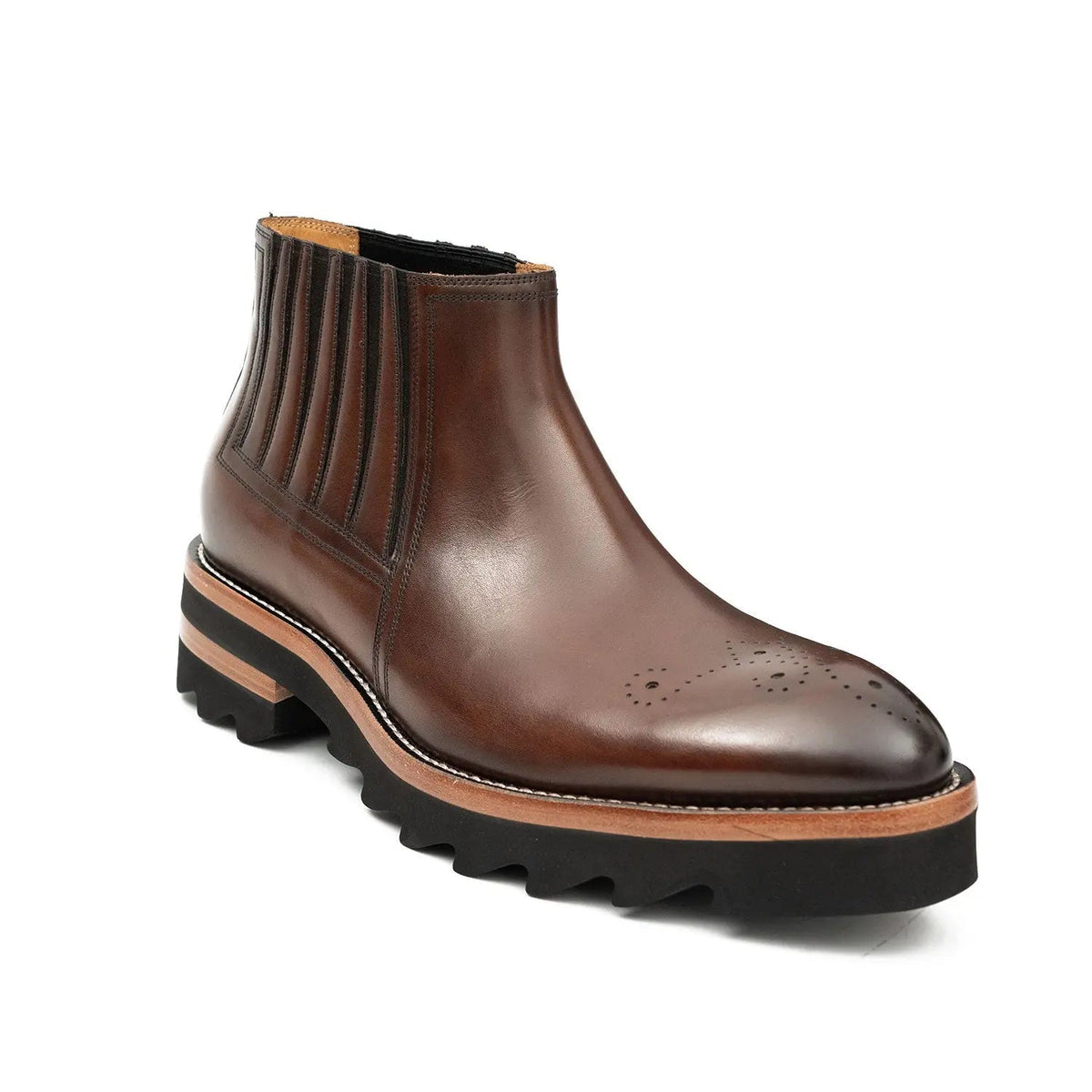 Brown Calf Leather Chelsea Boots