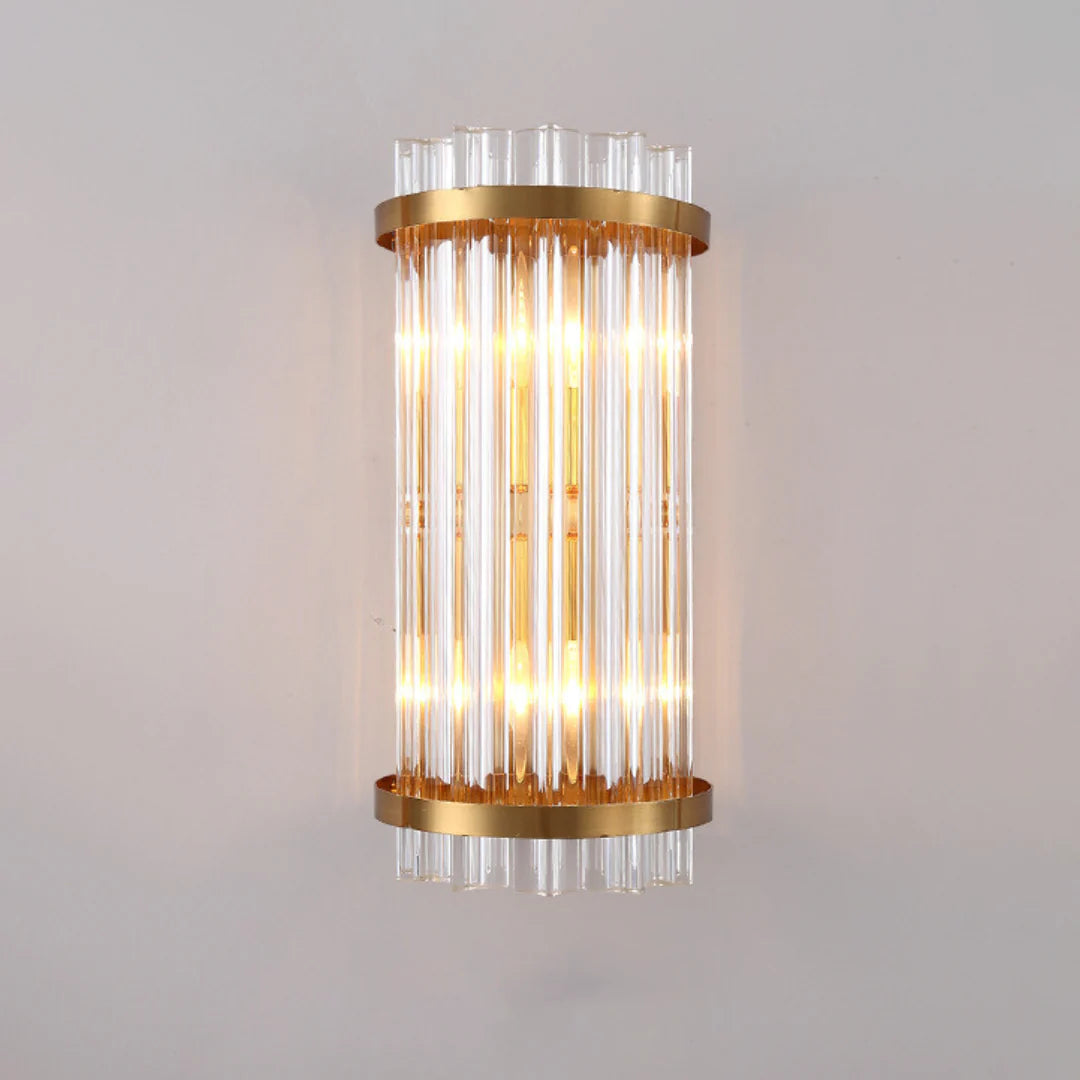 Lámpara de pared de varilla de cristal de tres lados