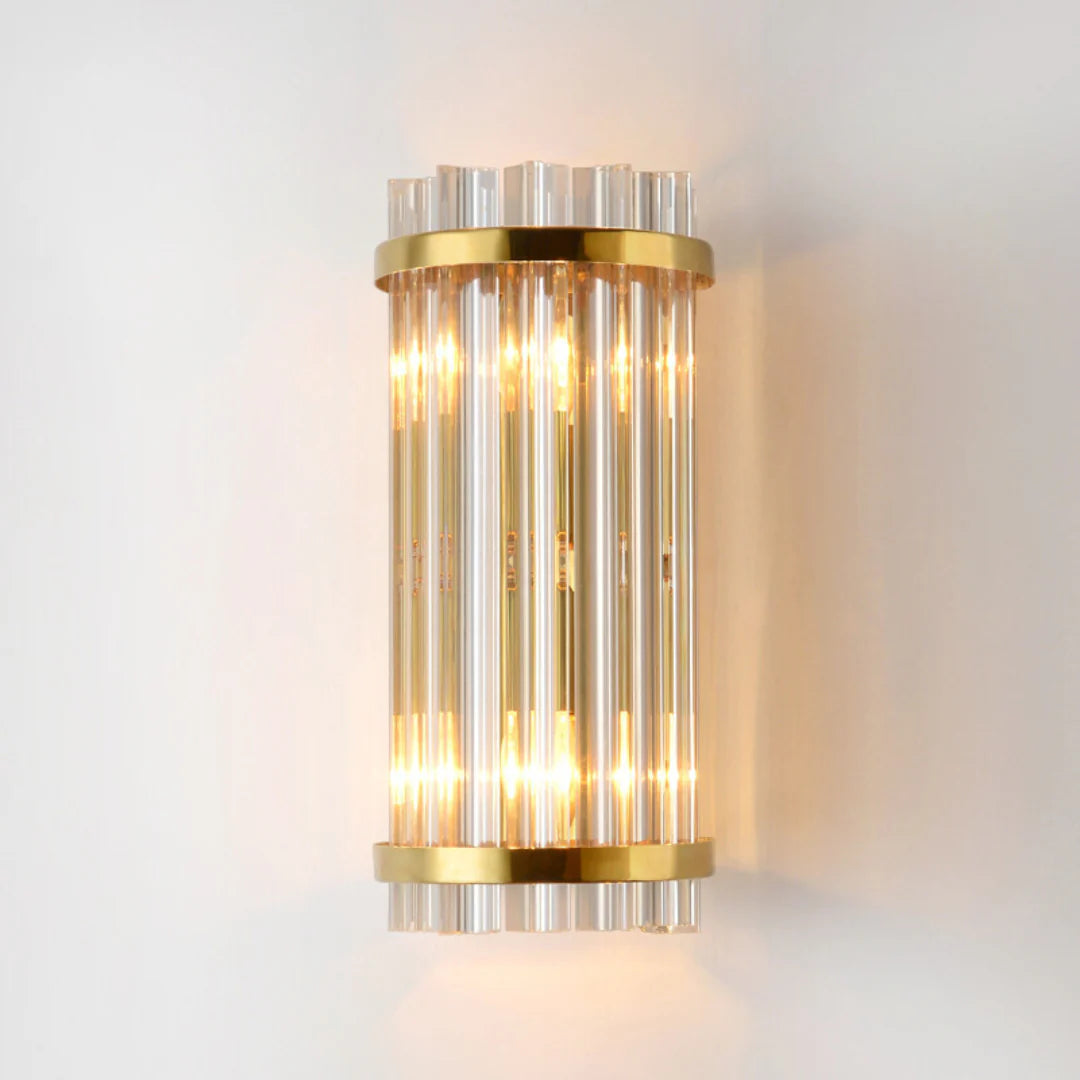 Lámpara de pared de varilla de cristal de tres lados