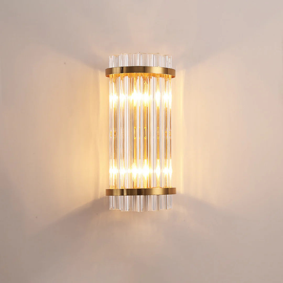 Lámpara de pared de varilla de cristal de tres lados