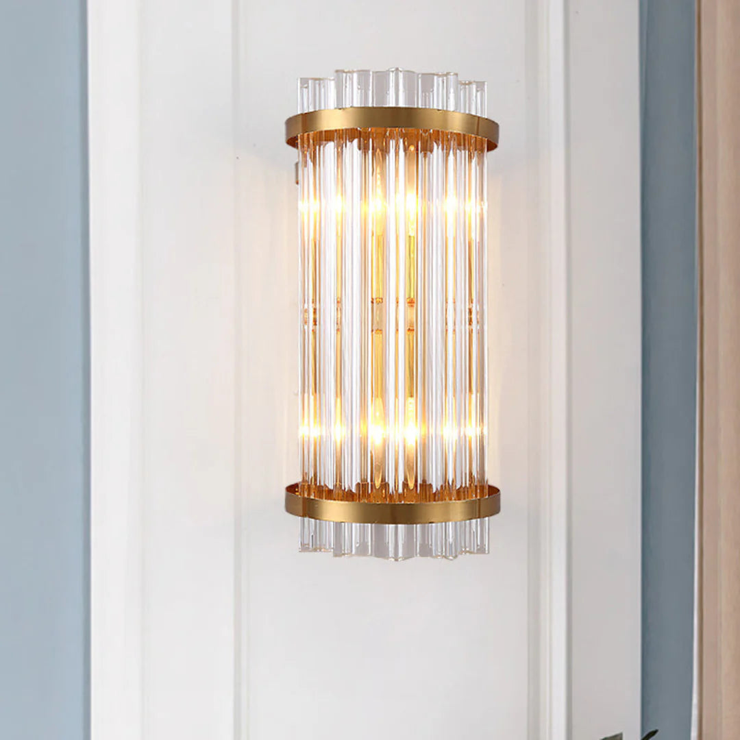 Lámpara de pared de varilla de cristal de tres lados