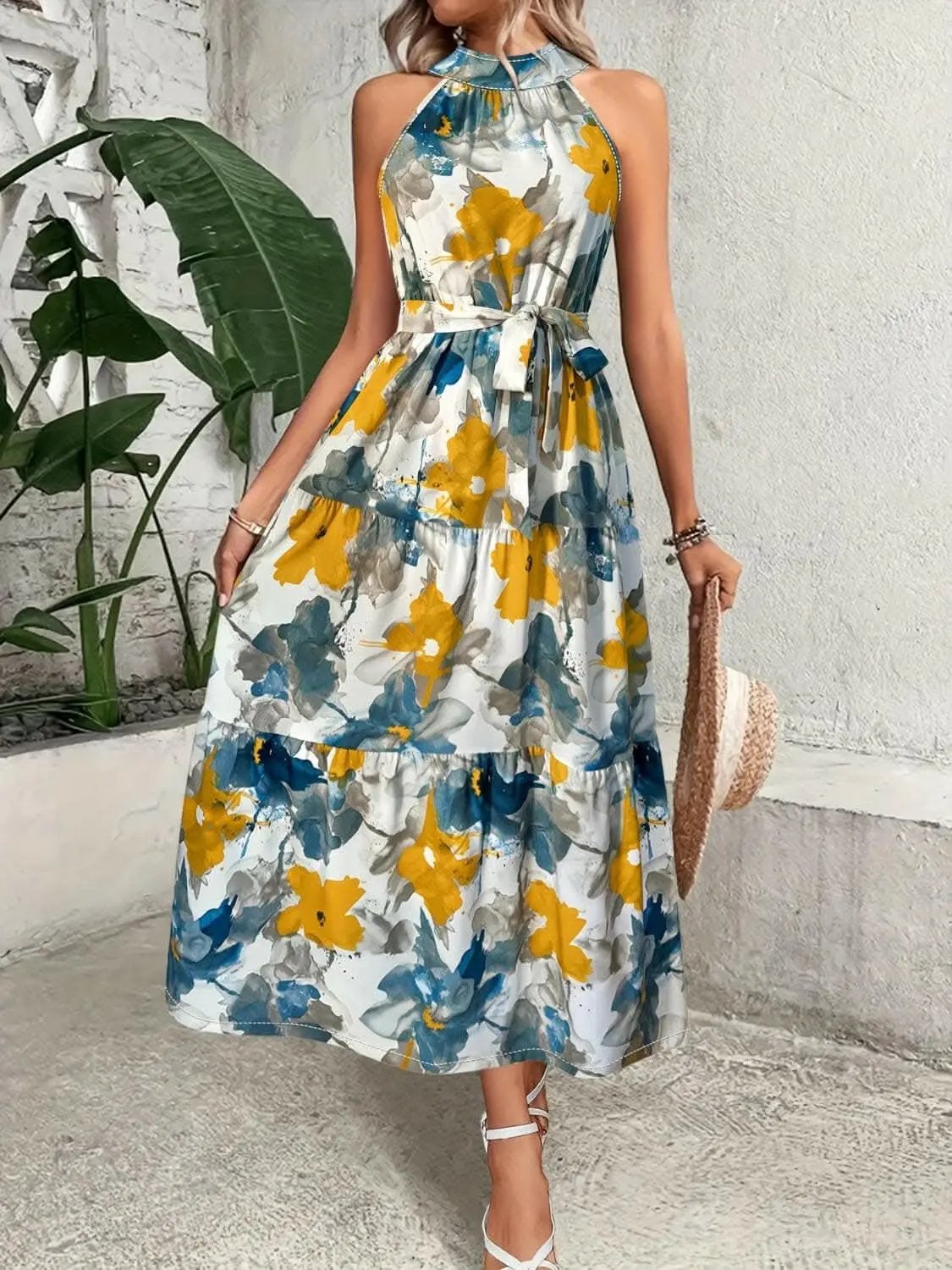 Vestidos Trendsi recién llegados - Vestido con cuello alto escalonado - estilo elegante