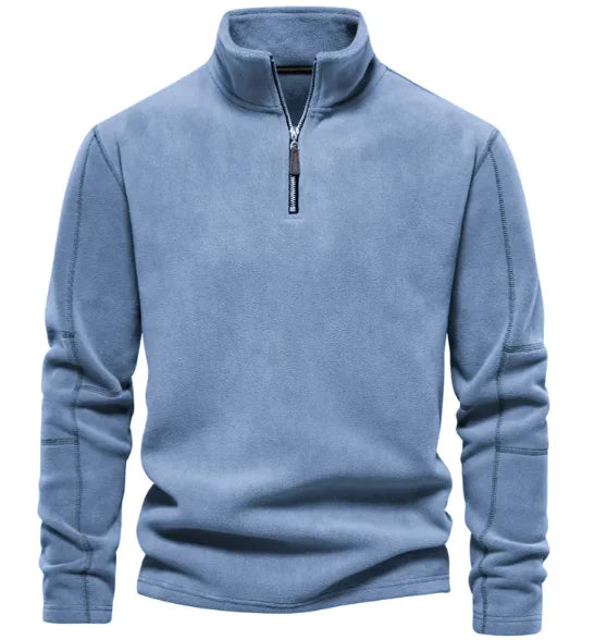 Sudadera de forro polar con cremallera y cuello alto para hombre
