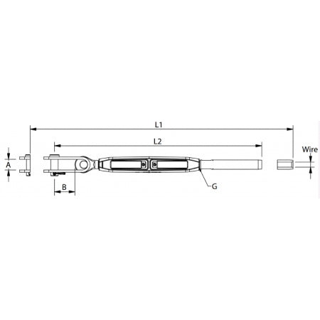 Open Lifeline Turnbuckle (Toggle/Terminal UNF)