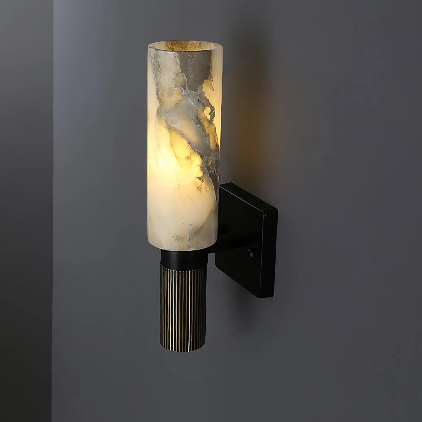 Aplique de pared antorcha de alabastro