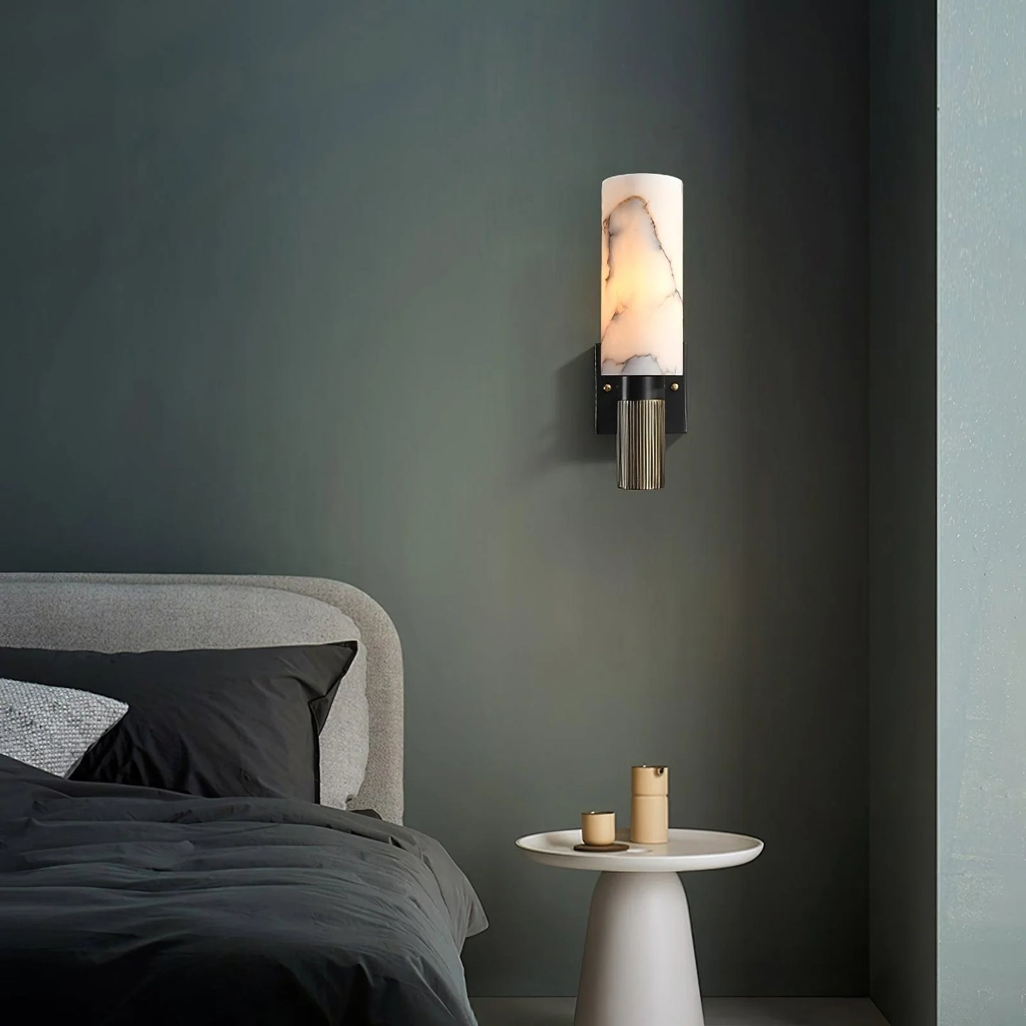 Aplique de pared antorcha de alabastro