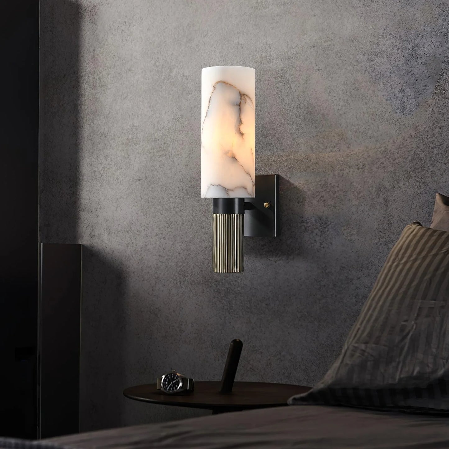 Aplique de pared antorcha de alabastro