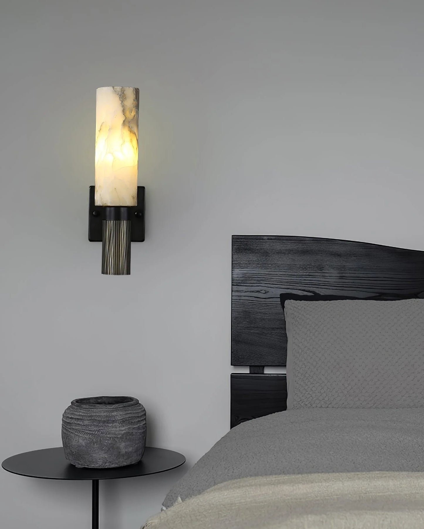 Aplique de pared antorcha de alabastro