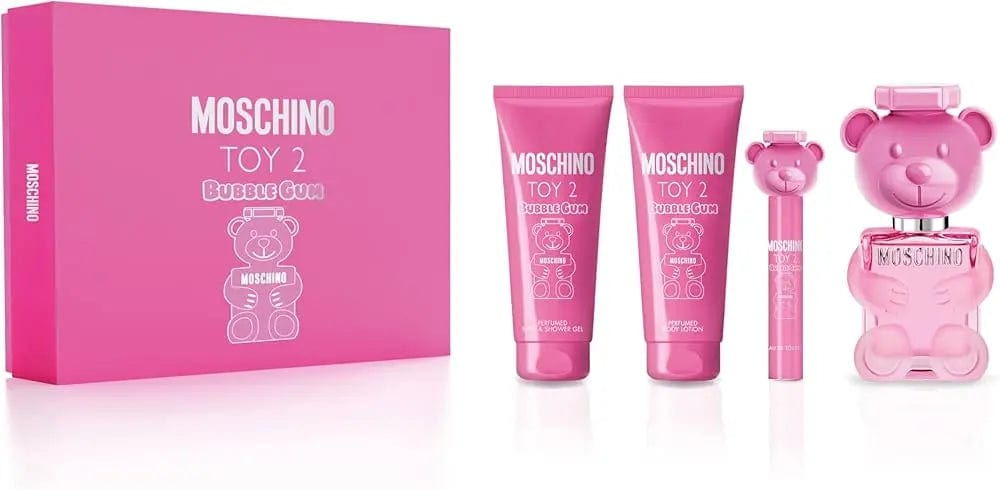 Toy 2 Bubble Gum By Moschino For Women EDT Spray (4pc Gift Set)