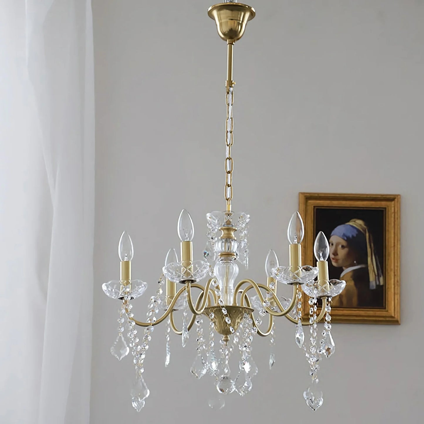 Araña de cristal candelabro floral de hierro tradicional