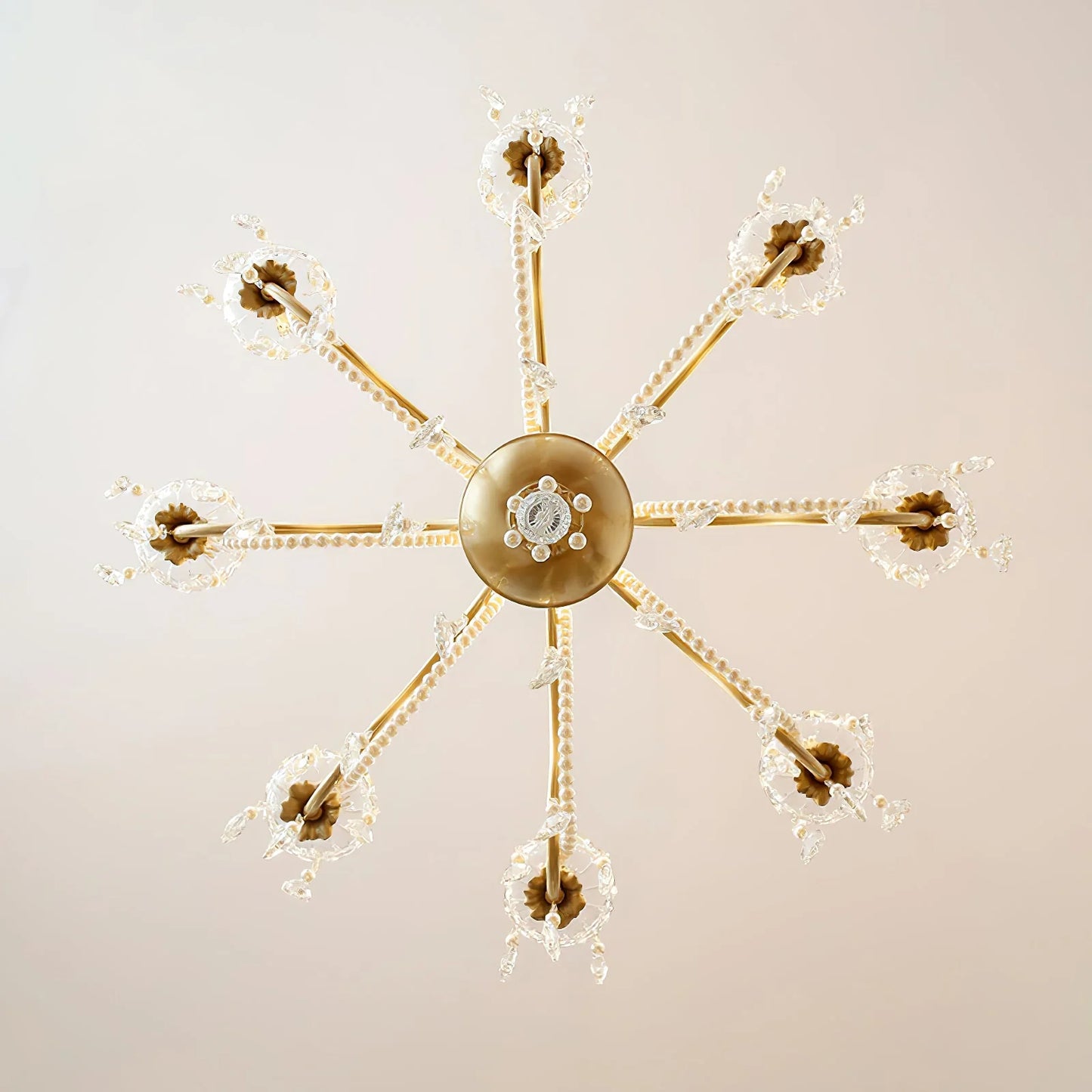 Araña de cristal candelabro floral de hierro tradicional