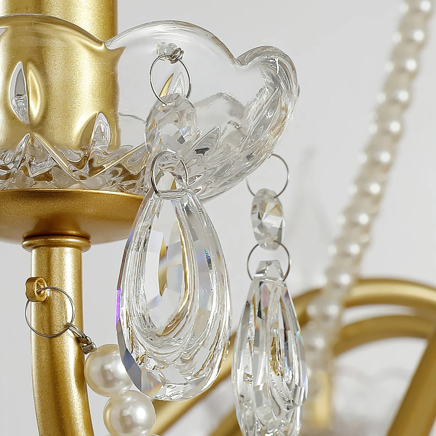 Araña de cristal candelabro floral de hierro tradicional