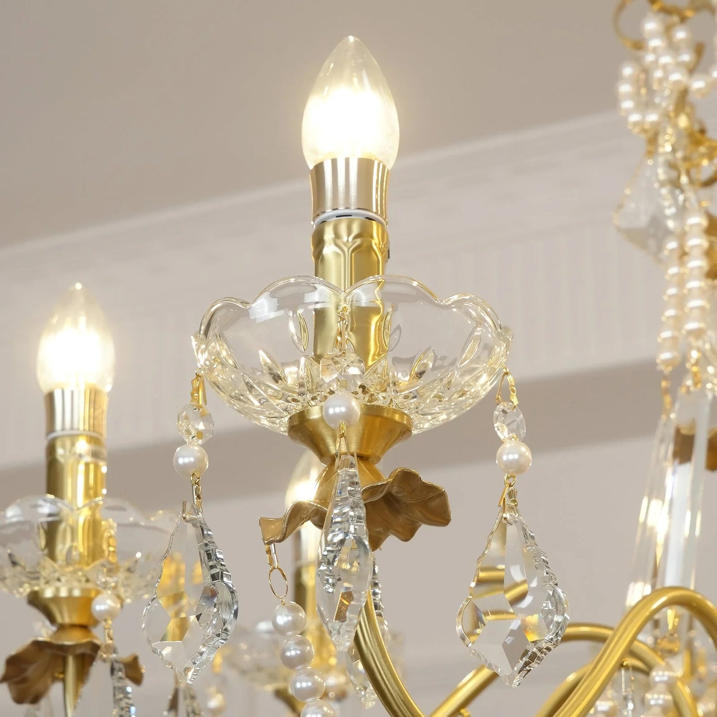 Araña de cristal candelabro floral de hierro tradicional