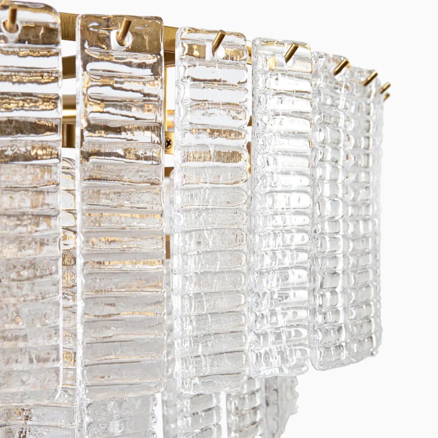 Candelabro rectangular de vidrio estriado transparente