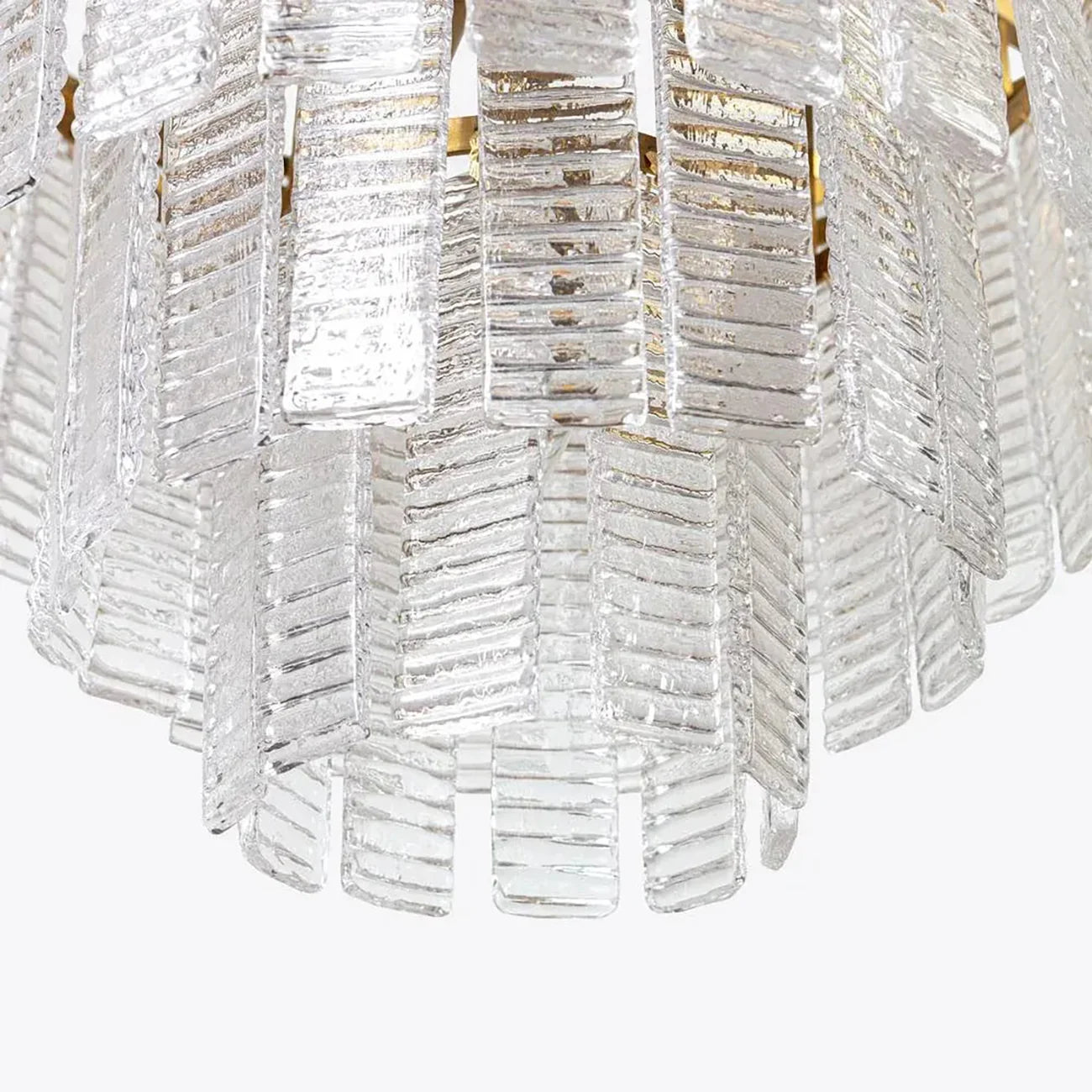 Candelabro rectangular de vidrio estriado transparente