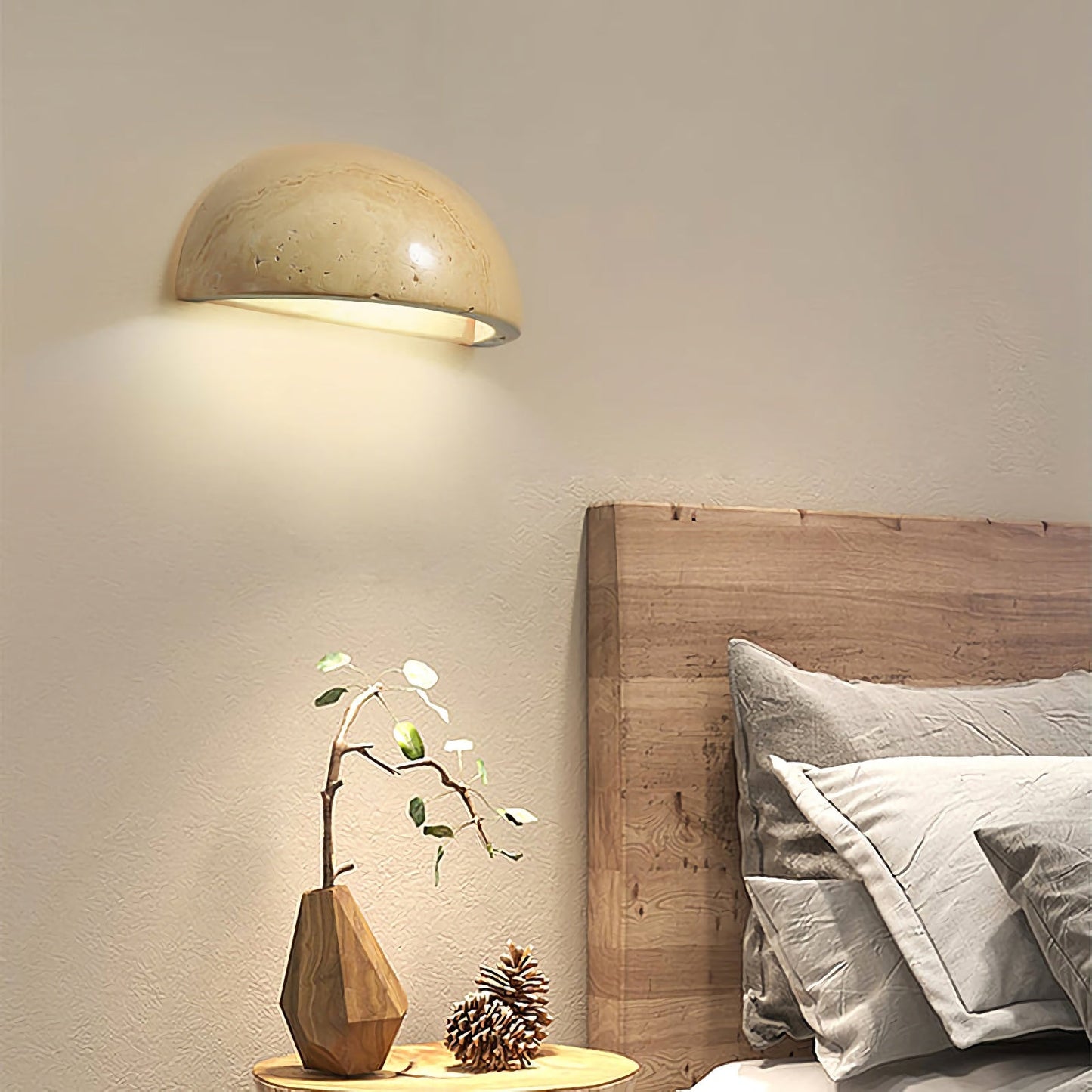 Lámpara de Pared Artística de Travertino