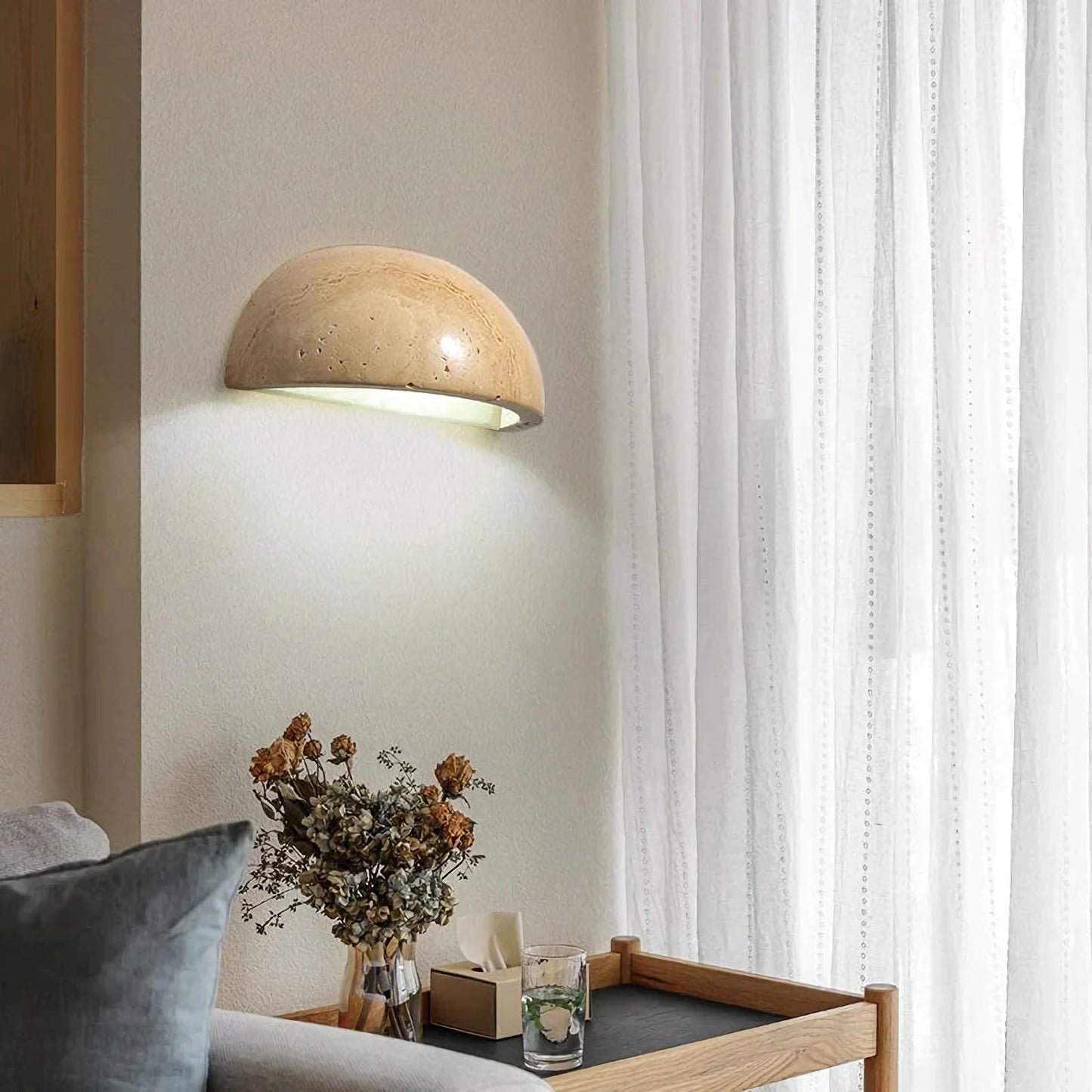 Lámpara de Pared Artística de Travertino