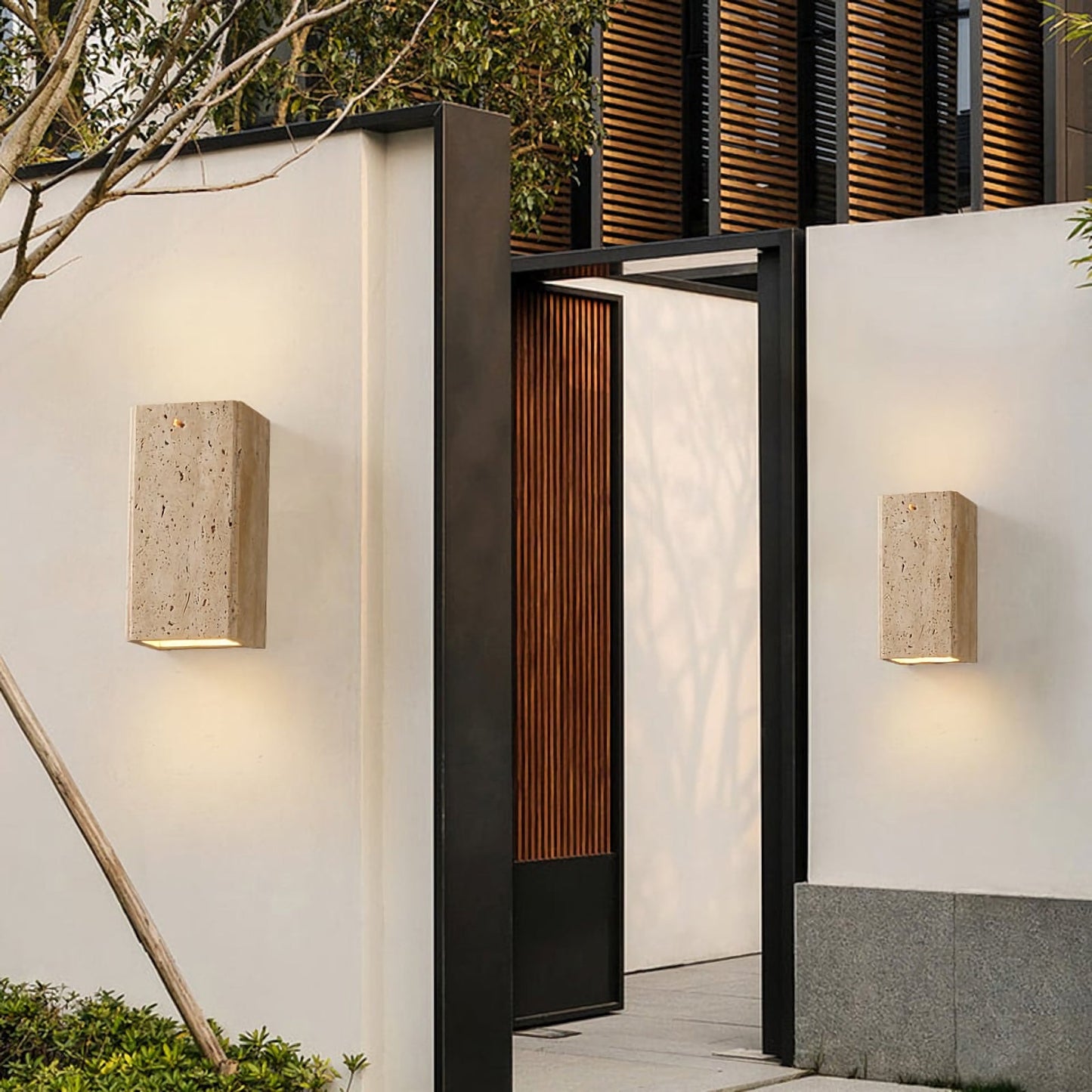 Apliques de pared para exterior de travertino