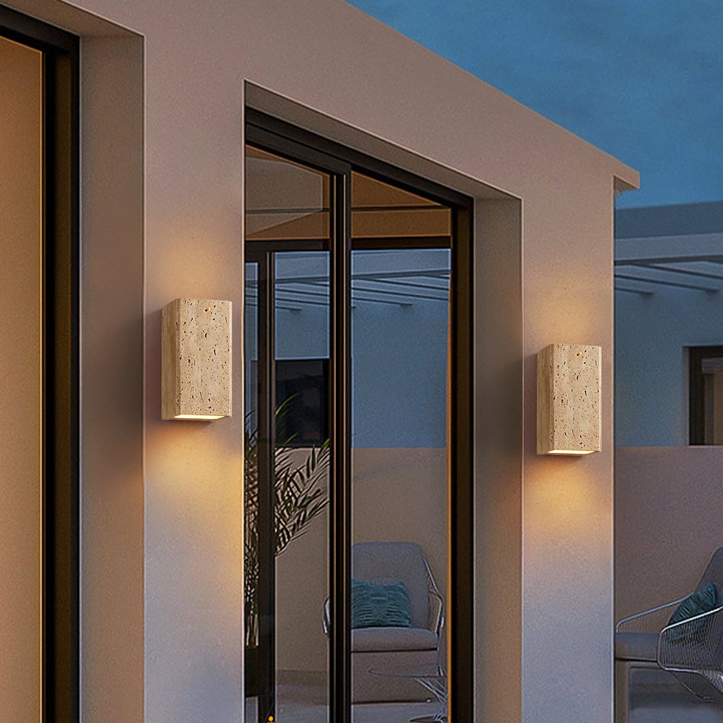 Apliques de pared para exterior de travertino