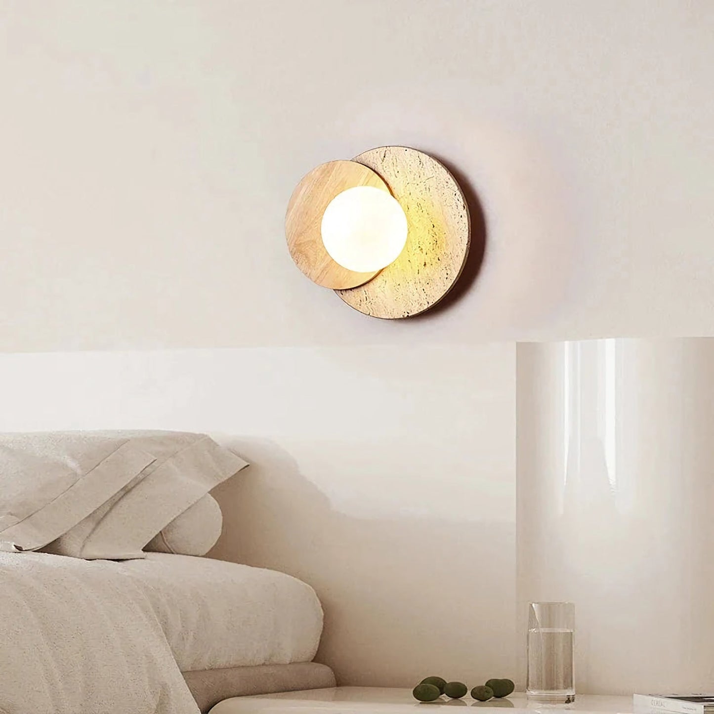 Lámpara de pared de travertino