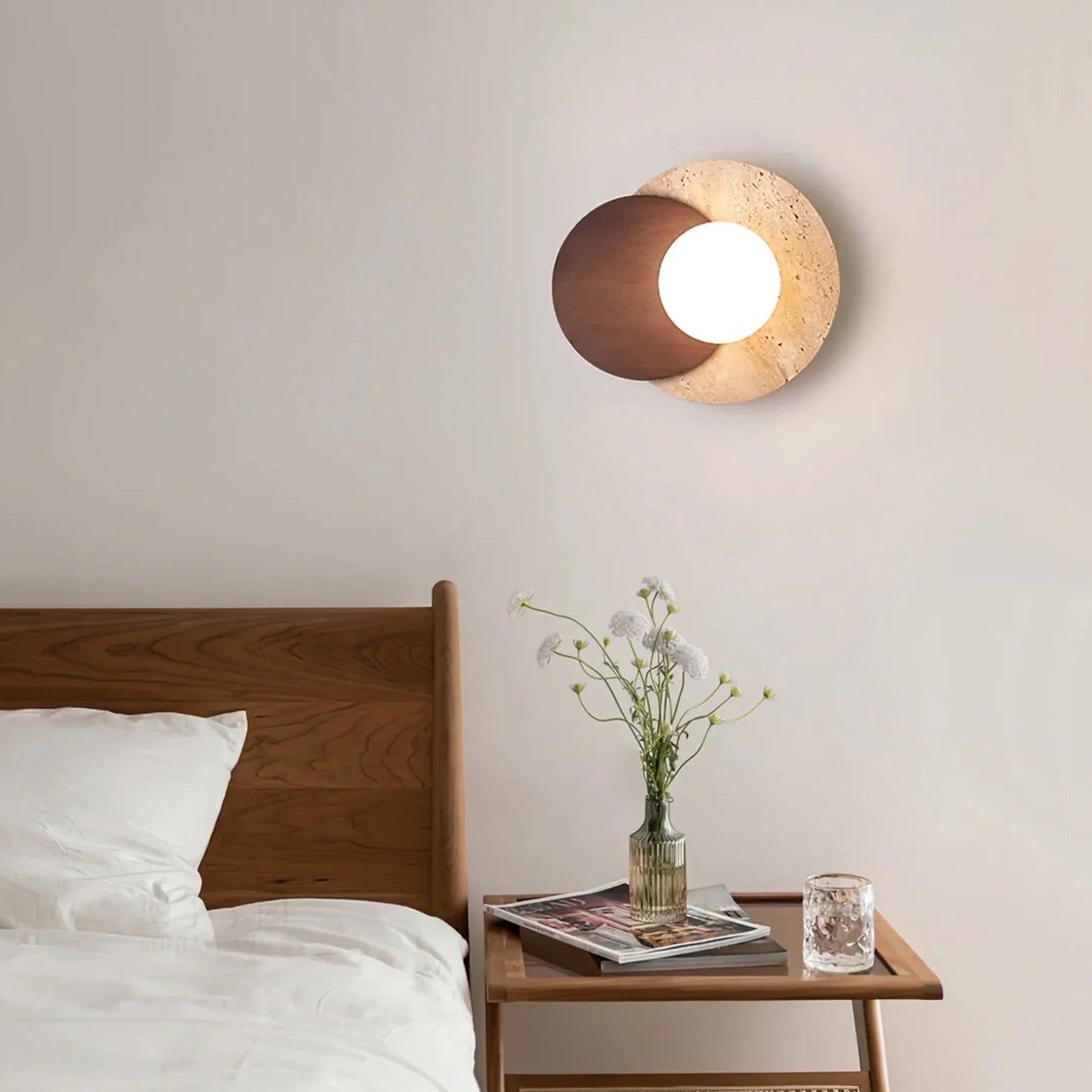 Lámpara de pared de travertino