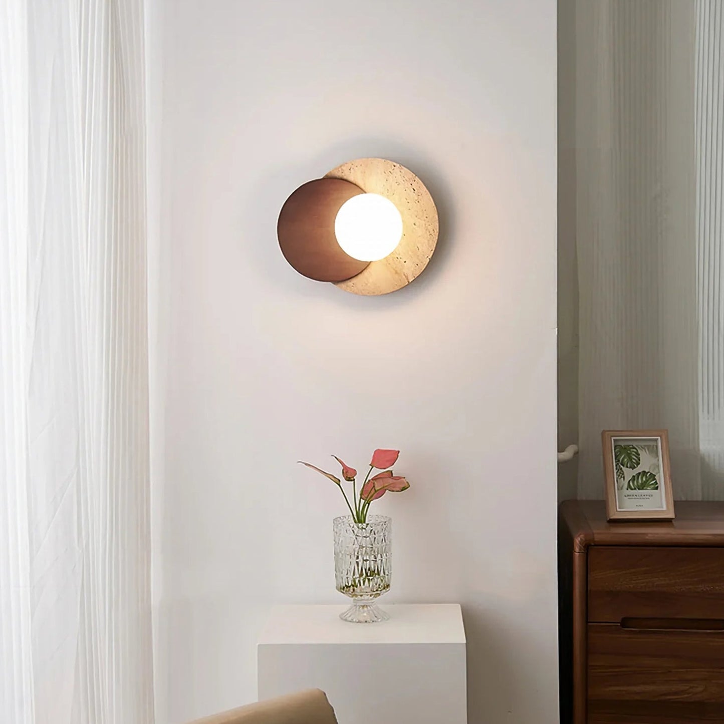 Lámpara de pared de travertino