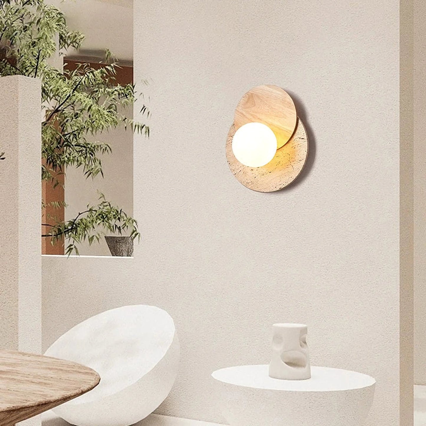 Lámpara de pared de travertino