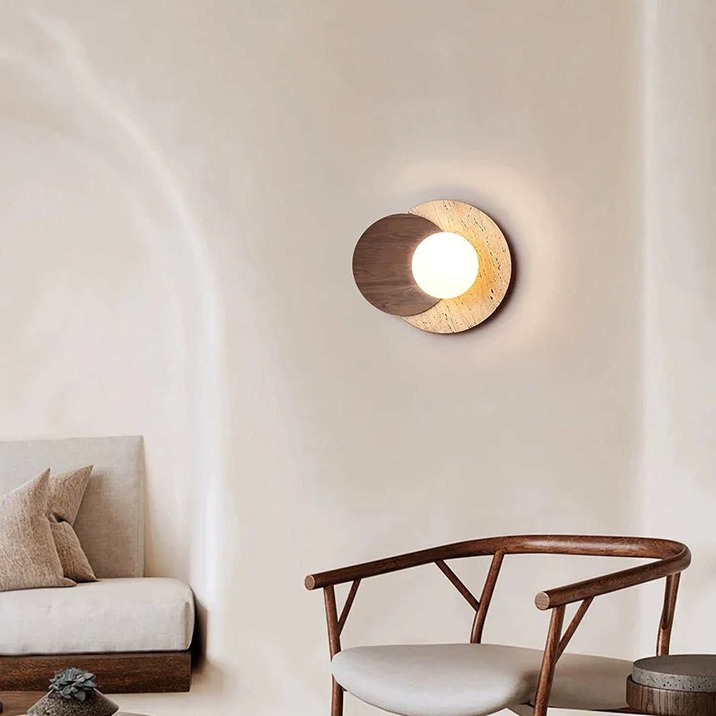 Lámpara de pared de travertino