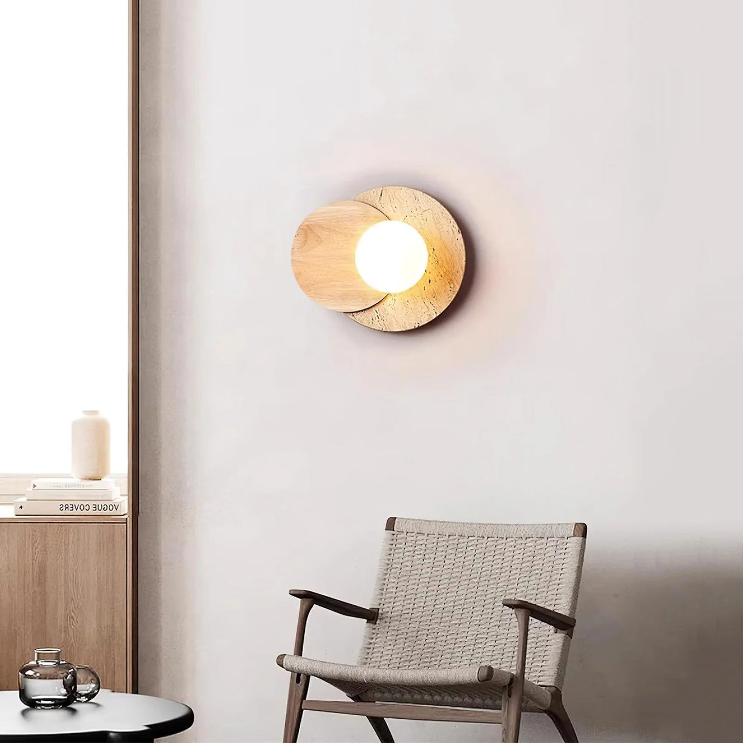 Lámpara de pared de travertino