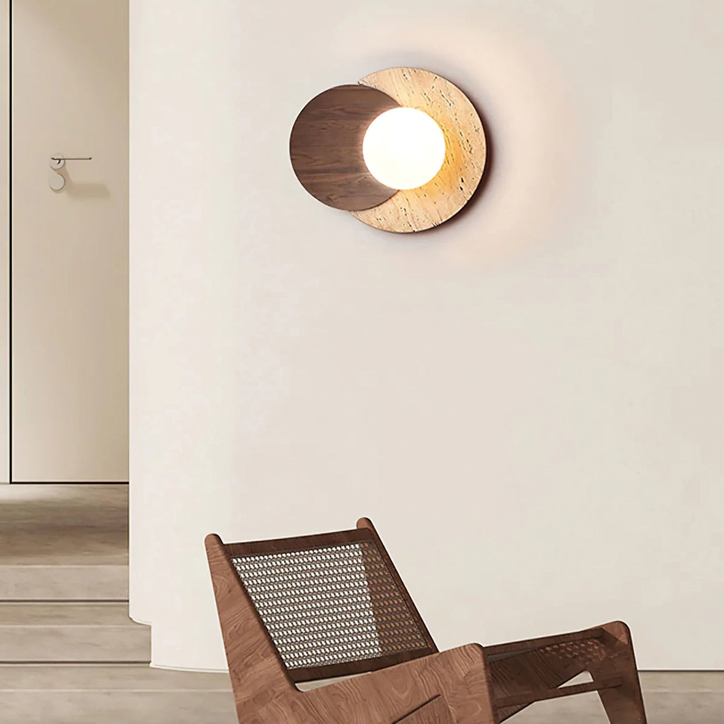 Lámpara de pared de travertino