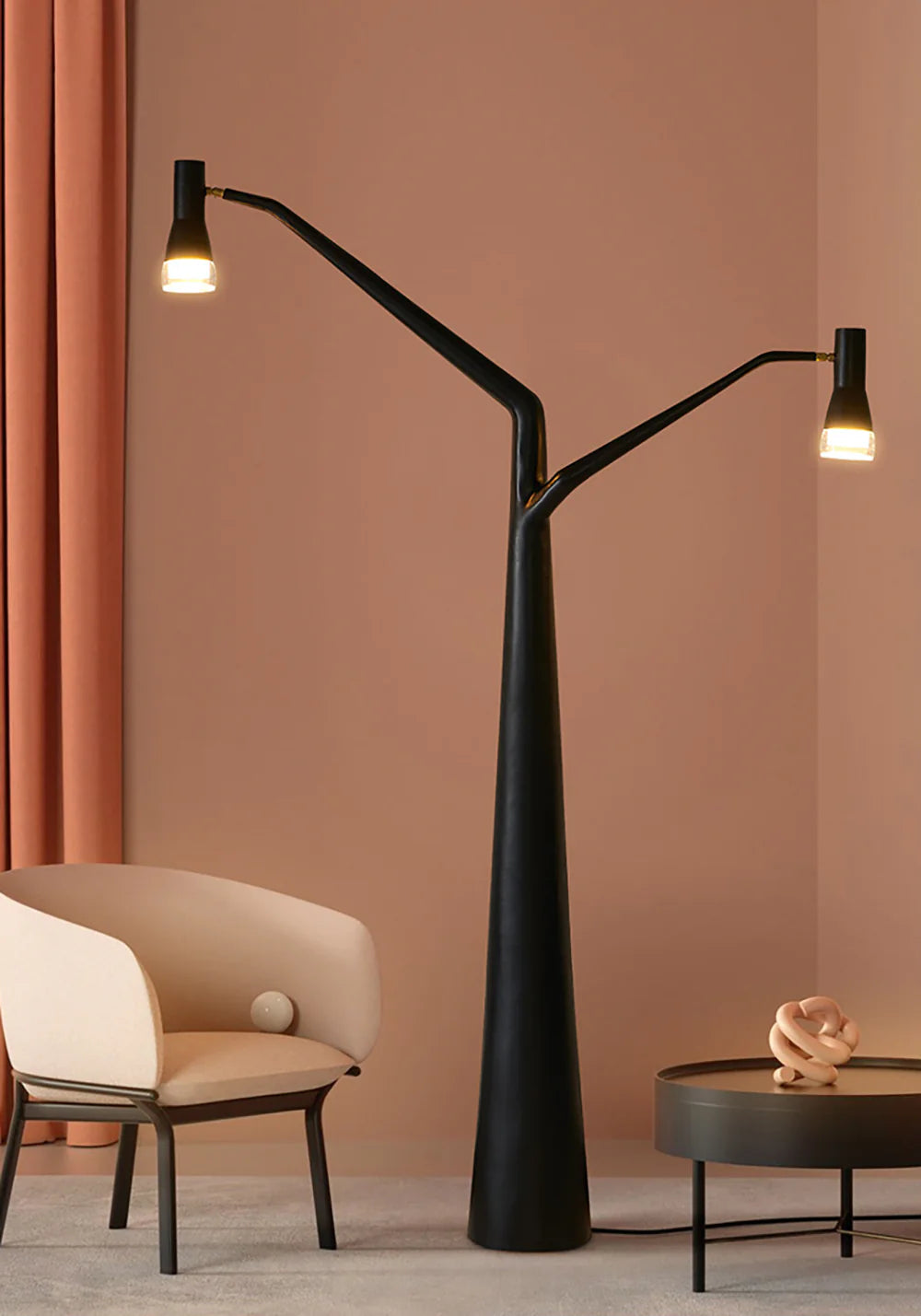 Lámpara de Pie Escultura con Forma de Árbol