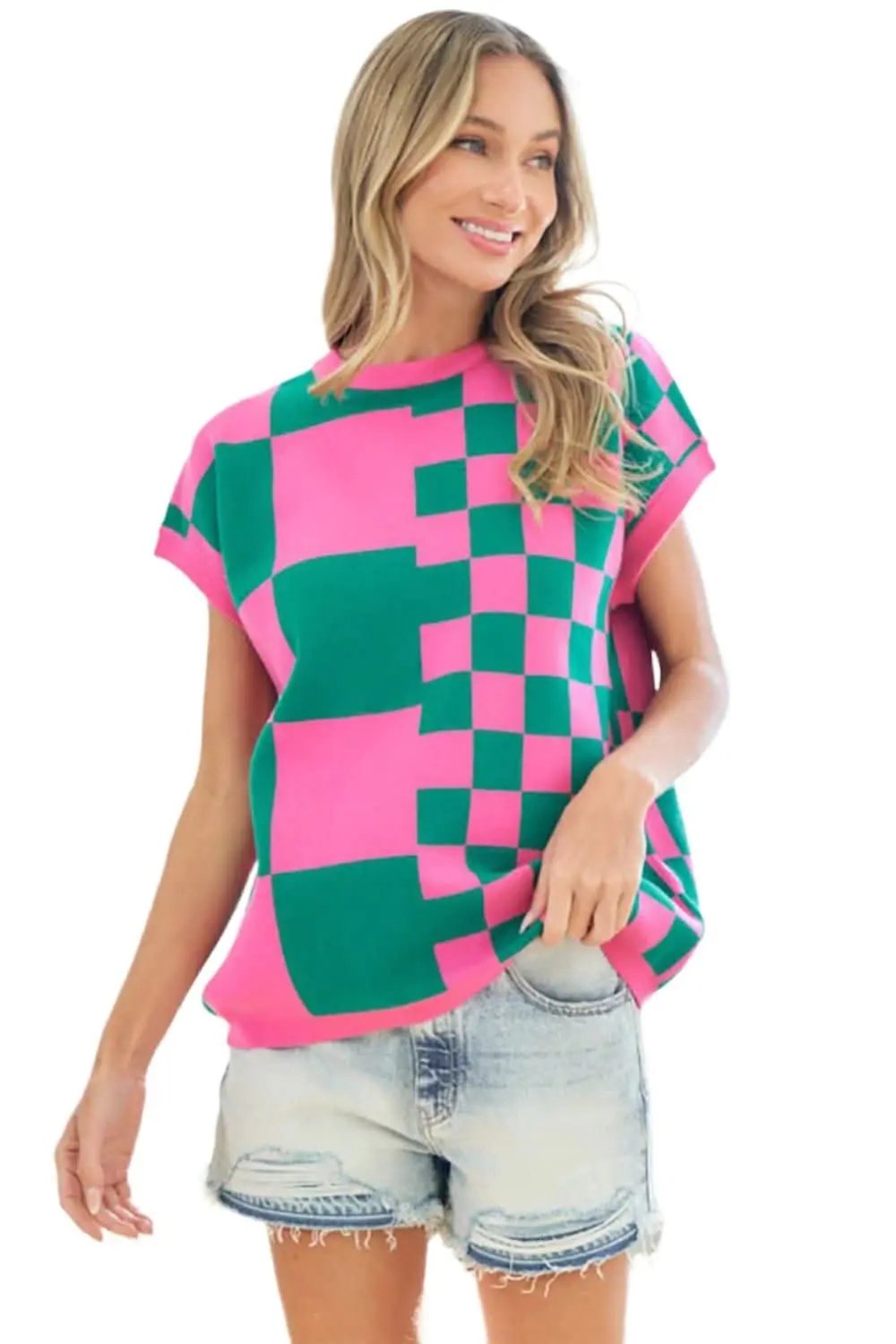 Sweaters Trendsi Trendy checkered knit top by First Love