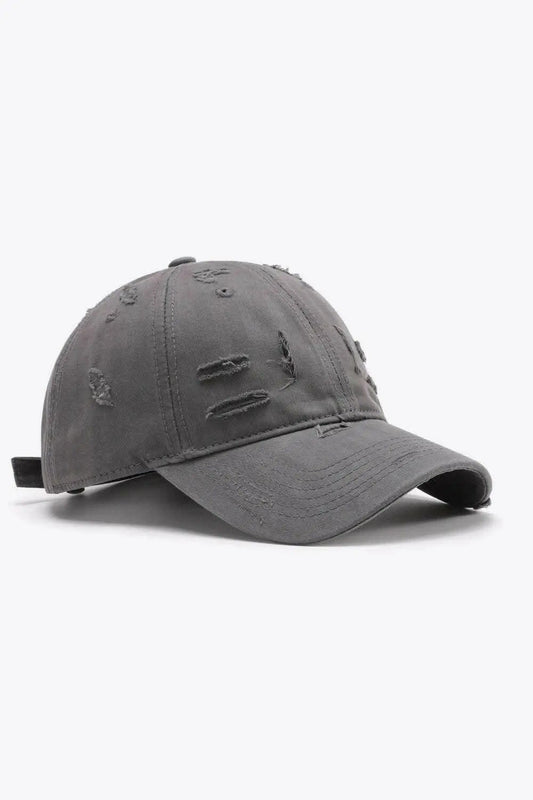 Trendsi Distressed Baseball Cap Adjustable Cotton — Vintage Style