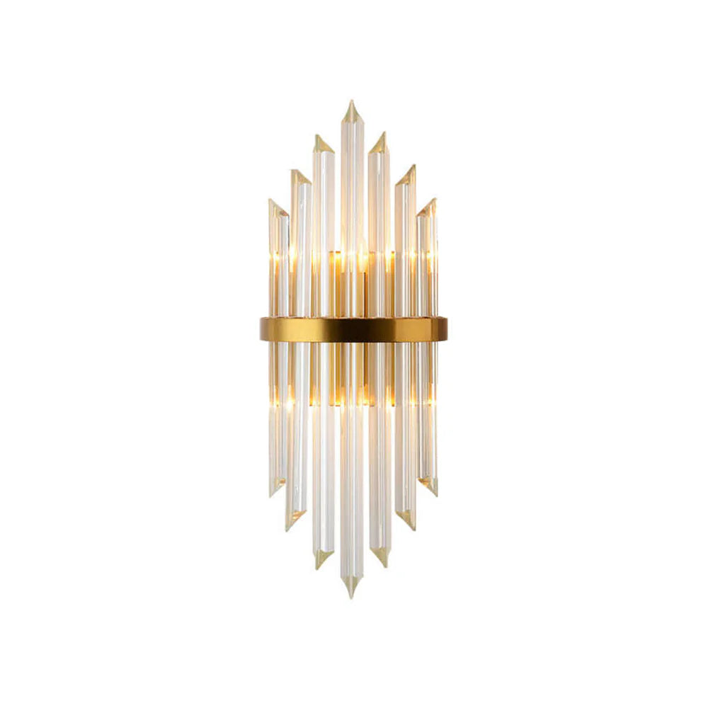 Lámpara de pared de varilla de cristal triangular