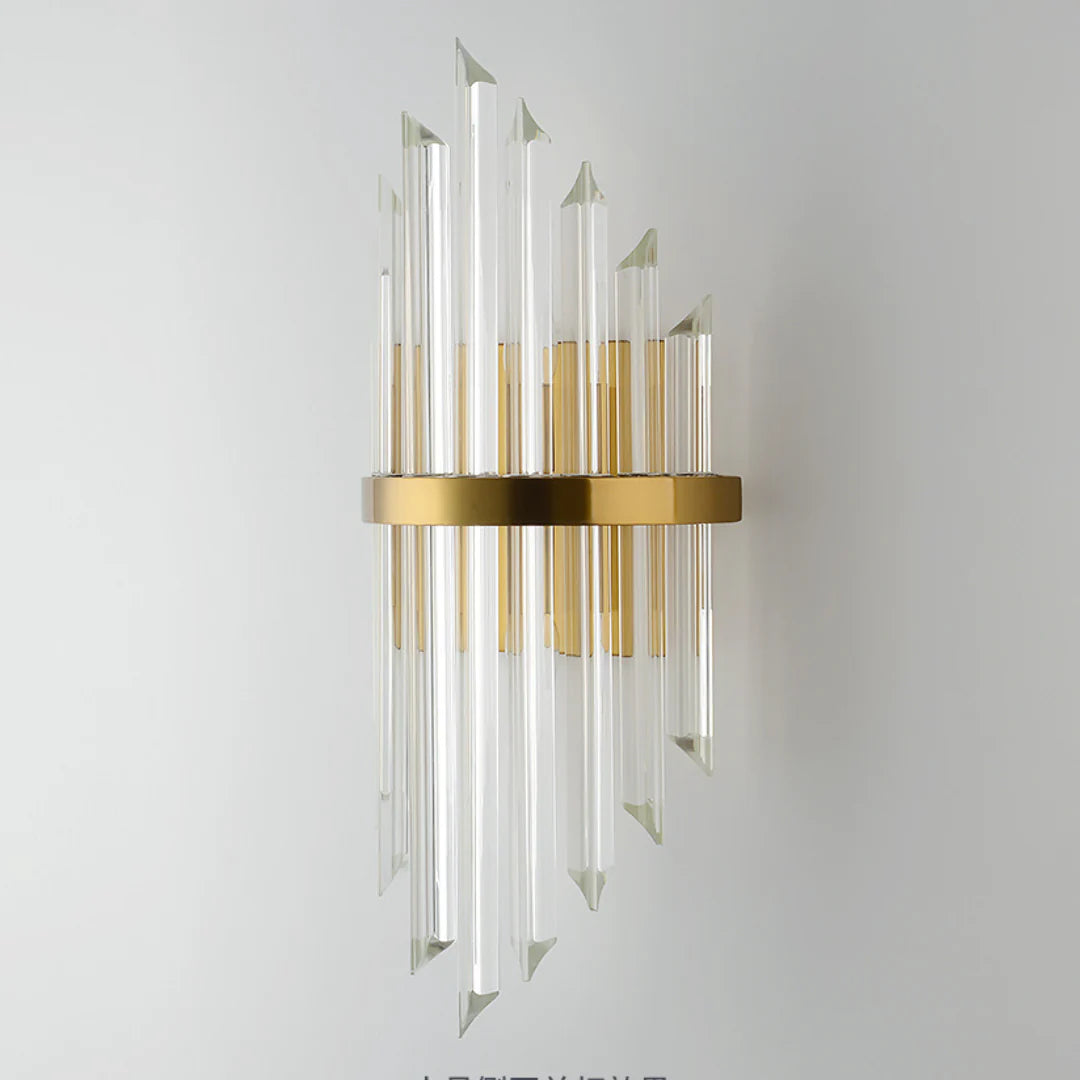 Lámpara de pared de varilla de cristal triangular