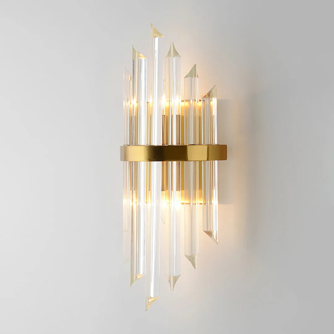 Lámpara de pared de varilla de cristal triangular