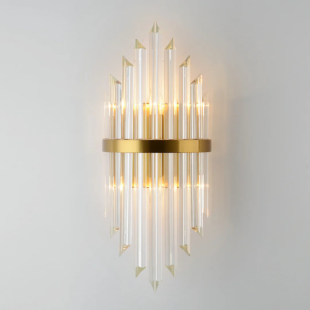 Lámpara de pared de varilla de cristal triangular