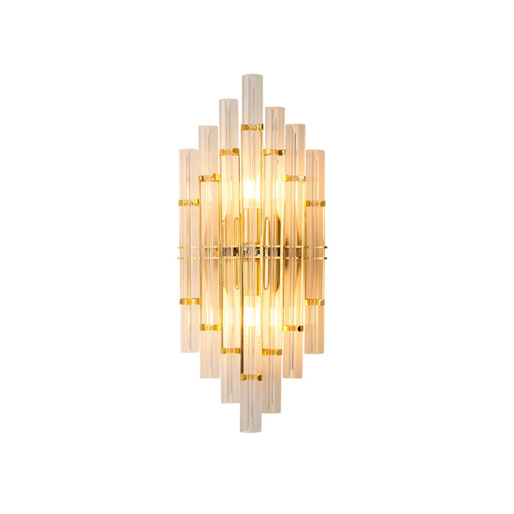 Aplique de Pared de Cristal Transparente Tubular
